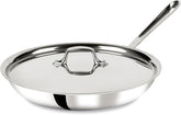 All-Clad D3 12" Stainless Steel Frying pan W/Lid, 3-Ply Stainless Steel Pan, Induction, Oven Broiler Safe 600F Skillet, Professional Cookware, Silver